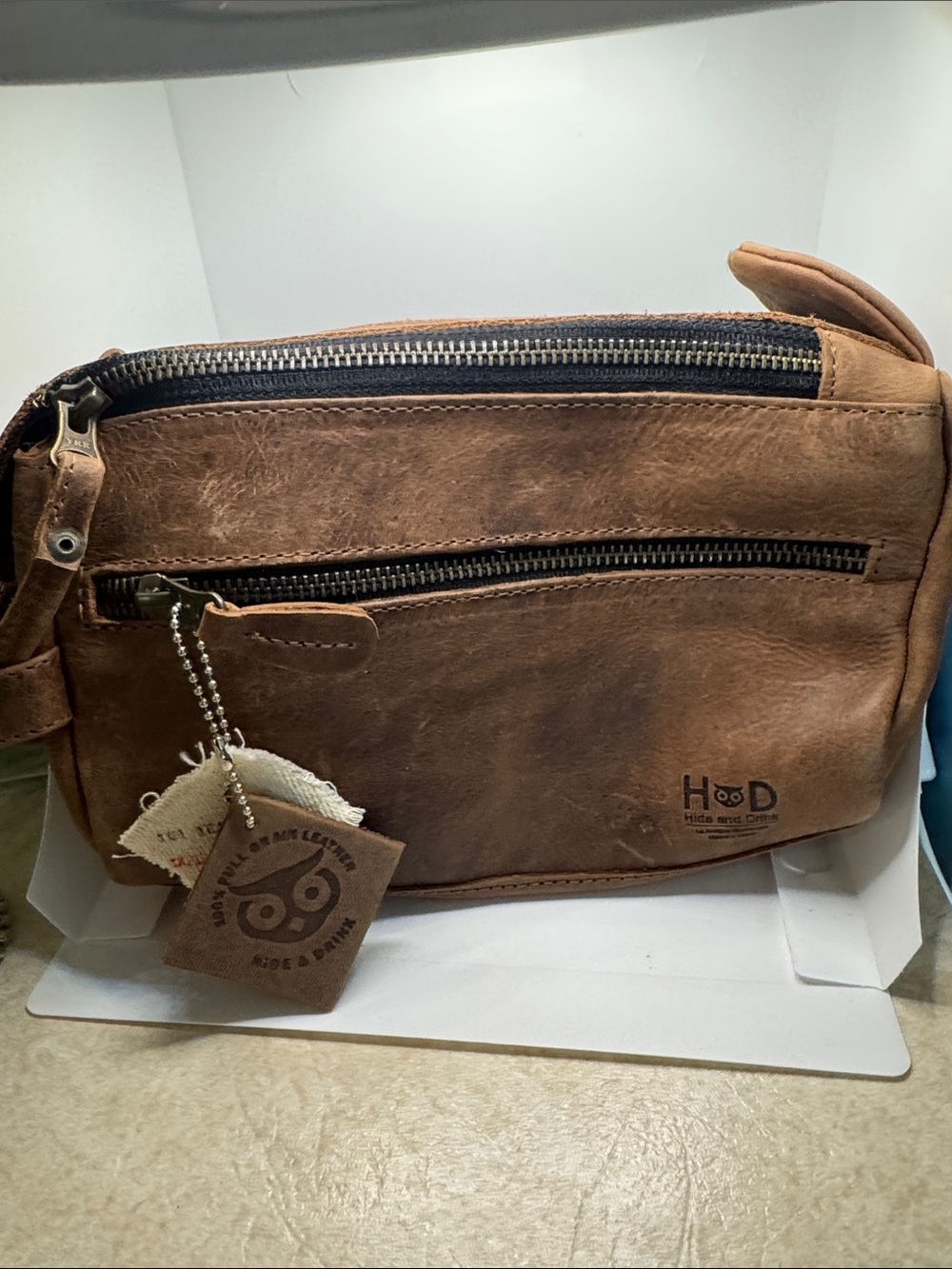 Genuine Leather Brown utility bag